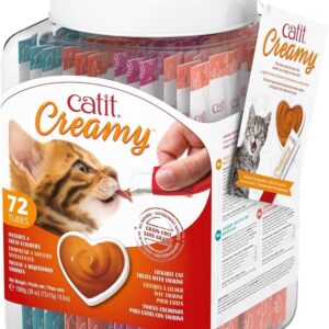 Snacks para gatos Catit Creamy – Bote de 80 Tubos