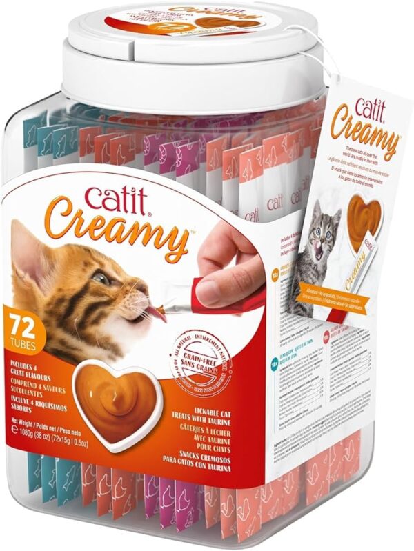 Snacks para gatos Catit Creamy – Bote de 80 Tubos