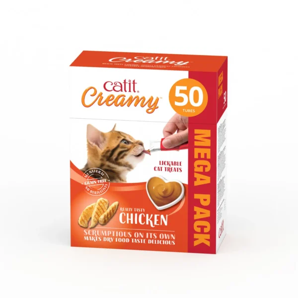Snacks cremosos para gatos Catit Creamy – 50 Tubos Pollo