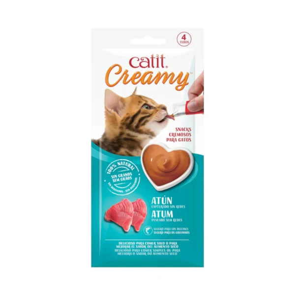 Snacks cremosos para gatos Catit Creamy – 4 Tubos Atun