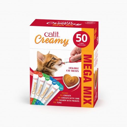 Snacks para gatos Catit Creamy – 50 Tubos Multipack