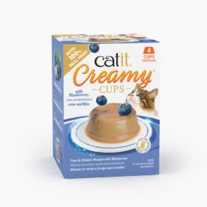 Snack para gatos en mousse con fruta Catit Creamy Cups Arandonos