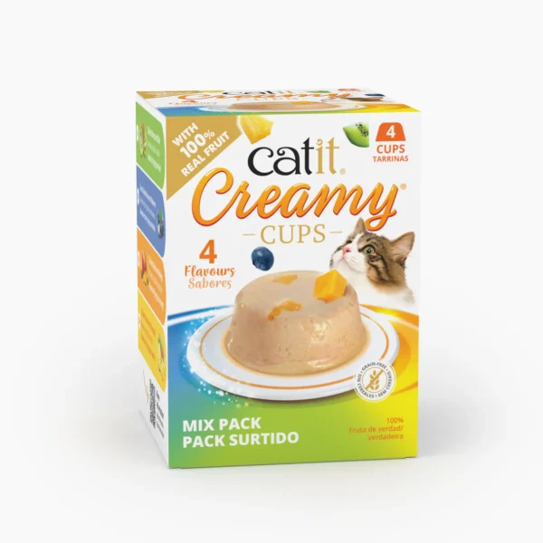 Snack para gatos en mousse con fruta Catit Creamy Cups Mix Pack - Imagen 15
