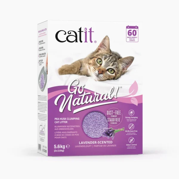 Arena para Gatos Aglomerante de Cáscara de Guisante Catit Go Natural Lavanda