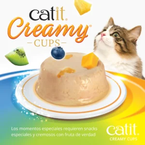 Snack para gatos en mousse con fruta Catit Creamy Cups Mix Pack
