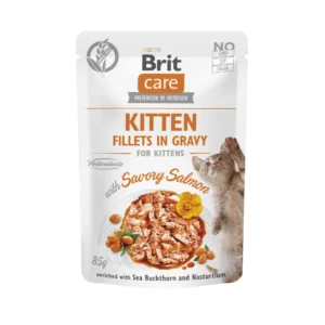 Brit Care Cat Kitten Filetes de Salmon en salsa 85gr