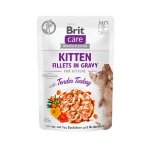 Brit Care Cat Kitten Filetes de pavo en salsa 85gr