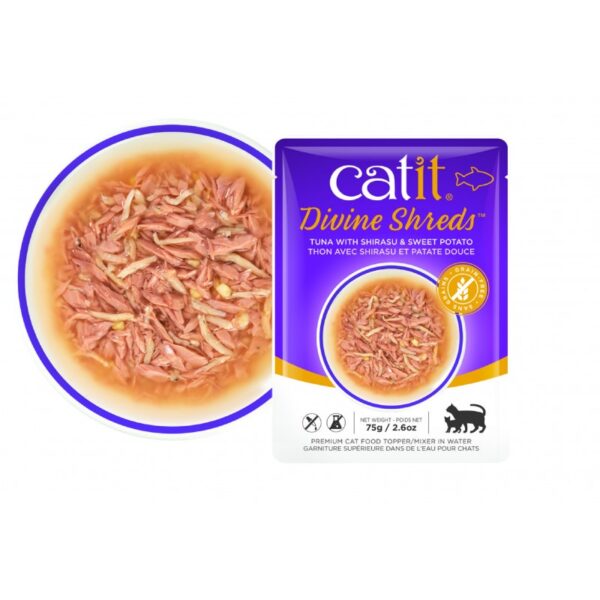Catit Divine Shreds – Sopa de Atún, Shirasu y Boniato - 75gr