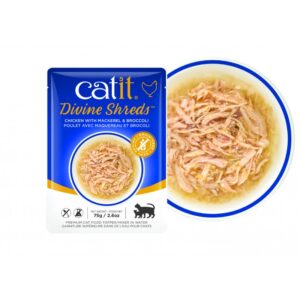 Catit Divine Shreds – Sopa de Pollo con caballa y brócoli - 75gr